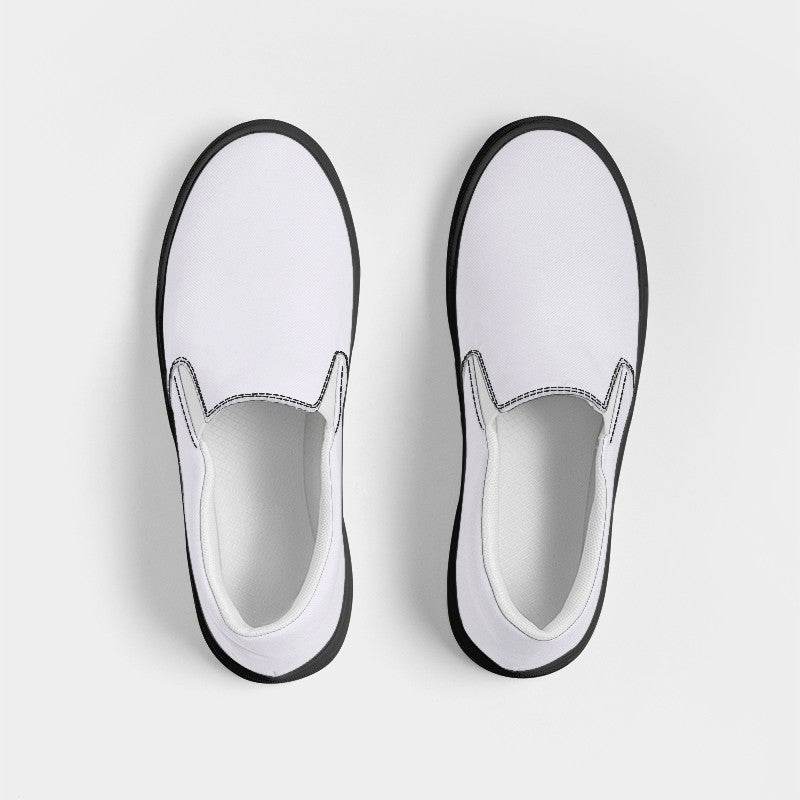 Light Neutral Purple Women's Slip-On Canvas Sneakers (PU-NE-LI) - Top