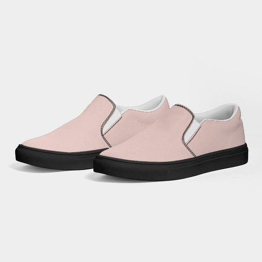 Light Neutral Red Men's Slip-On Canvas Sneakers (R-NE-LI) - Side 3