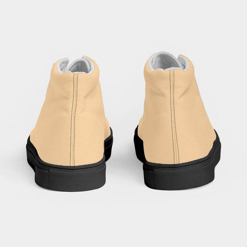 Light Orange Men's High-Top Canvas Sneakers (YO2-MU-LI) - Back