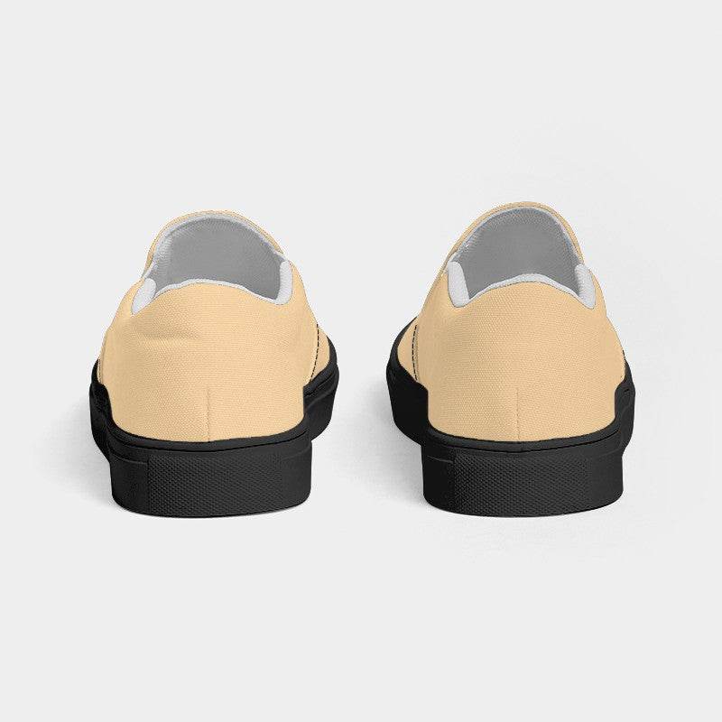 Light Orange Men's Slip-On Canvas Sneakers (YO2-MU-LI) - Back