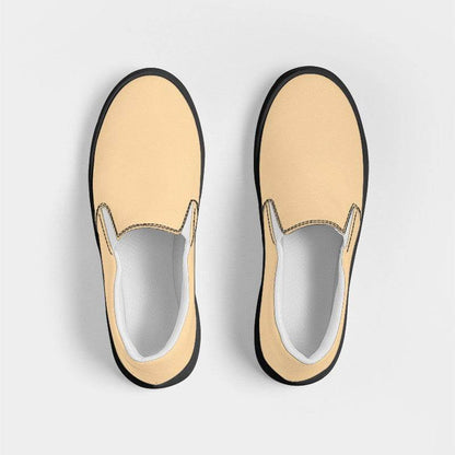 Light Orange Men's Slip-On Canvas Sneakers (YO2-MU-LI) - Top