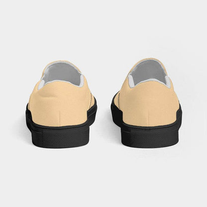 Light Orange Women's Slip-On Canvas Sneakers (YO2-MU-LI) - Back