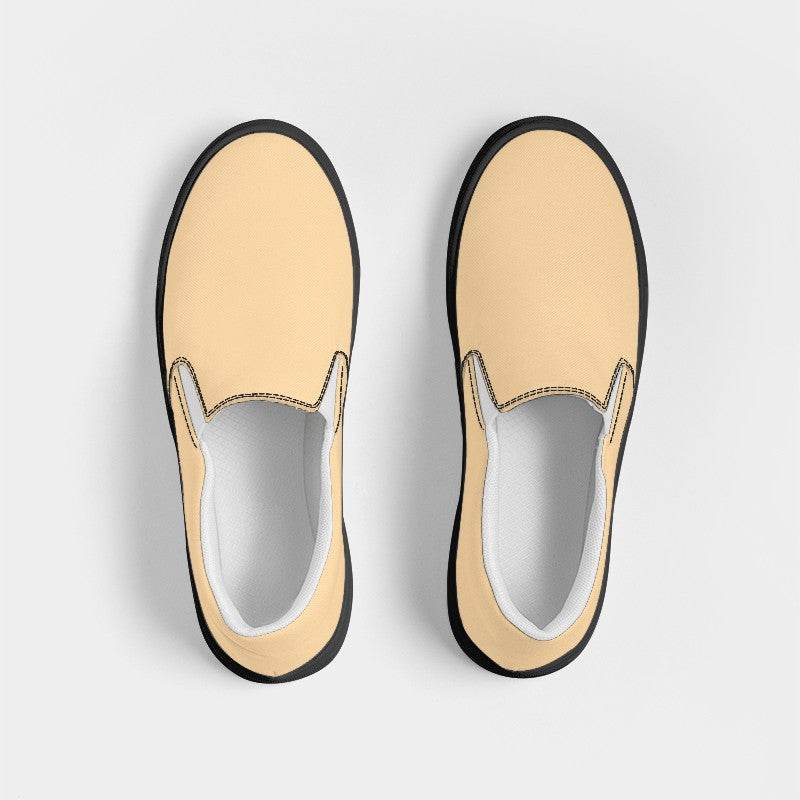 Light Orange Women's Slip-On Canvas Sneakers (YO2-MU-LI) - Top
