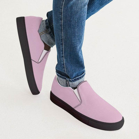 Light Pink Men's Slip-On Canvas Sneakers (PIM2-FM-LI) - Man CloseUp