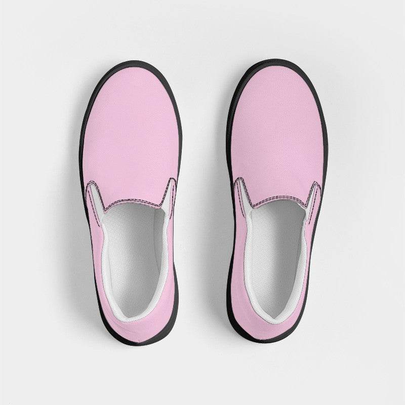 Light Pink Men's Slip-On Canvas Sneakers (PIM2-FM-LI) - Top