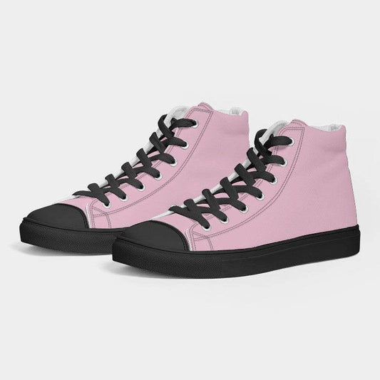 Light Pink Women's High-Top Canvas Sneakers (PIM2-FM-LI) - Side 3