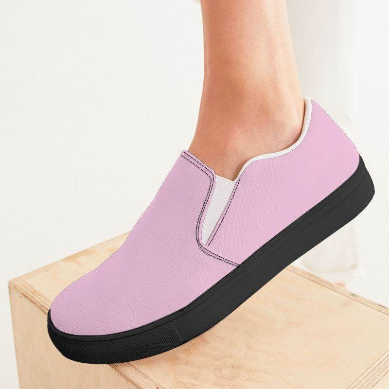 Light Pink Women's Slip-On Canvas Sneakers (PIM2-FM-LI) - Woman CloseUp
