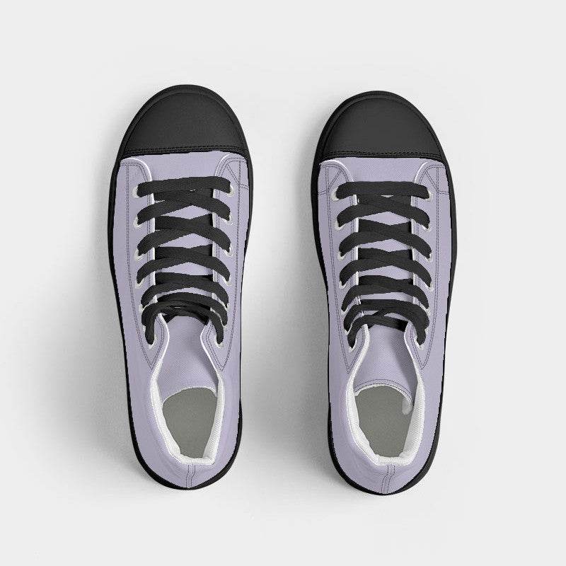 Light Purple Men's High-Top Canvas Sneakers (PU-FM-LI) - Top