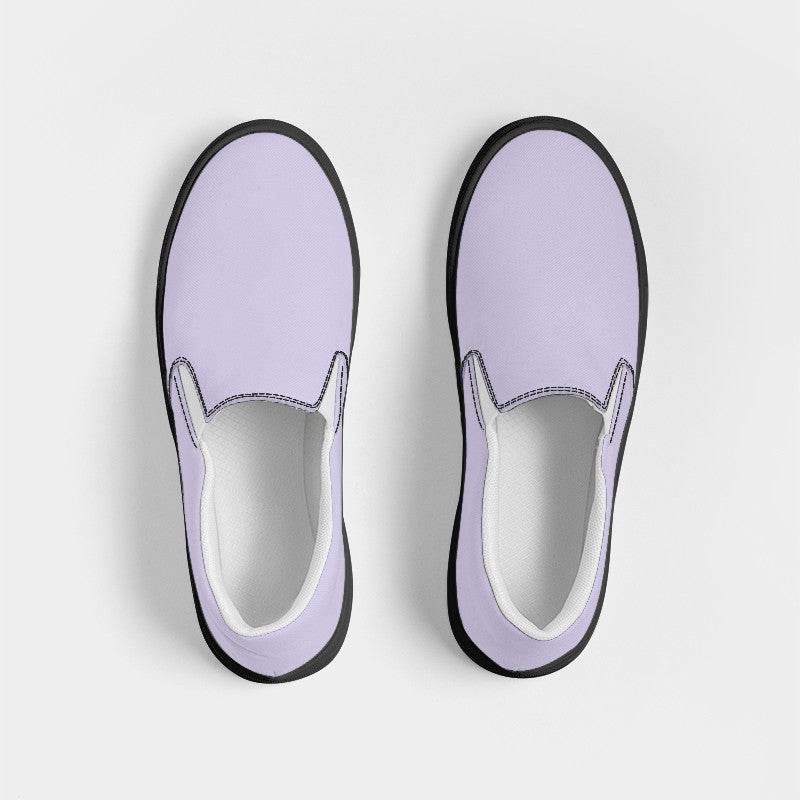 Light Purple Men's Slip-On Canvas Sneakers (PU-FM-LI) - Top