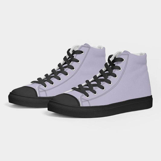 Light Purple Women's High-Top Canvas Sneakers (PU-FM-LI) - Side 3