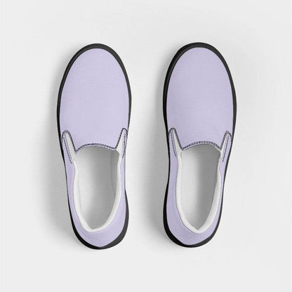 Light Purple Women's Slip-On Canvas Sneakers (PU-FM-LI) - Top