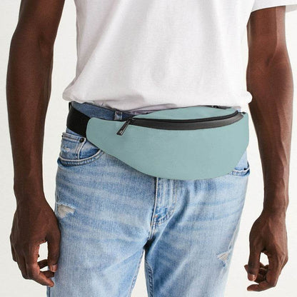 Lightened Fully-Muted Blue-Green Belt Bag (CBG2-FM-LG) - Man Front CloseUp
