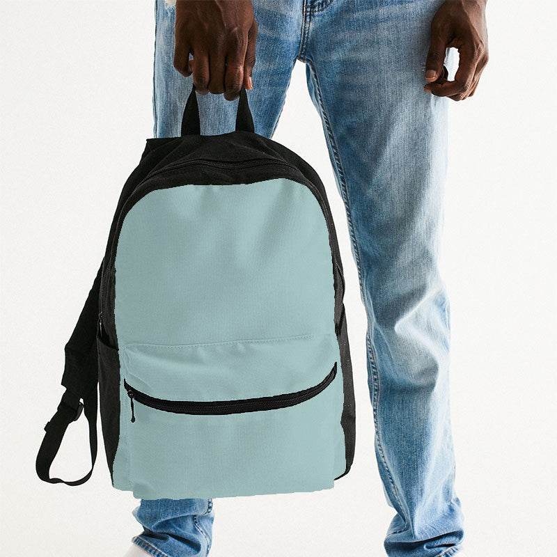 Lightened Fully-Muted Blue-Green Canvas Backpack (CBG2-FM-LG) - Man Holding