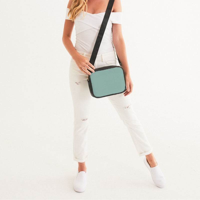 Lightened Fully-Muted Blue-Green Crossbody Bag (BG-FM-LG) - Woman Front