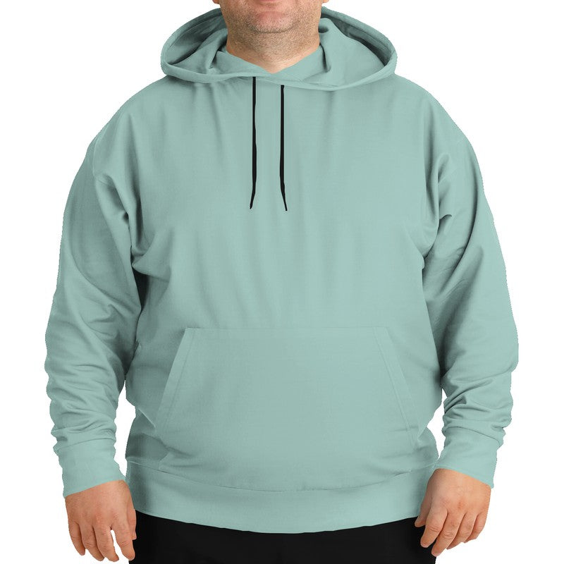 Lightened Fully-Muted Blue-Green Hoodie PLUS (BG-FM-LG) - Man Front PLUS