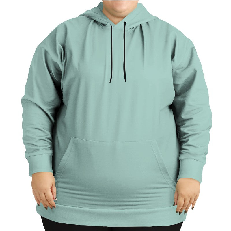 Lightened Fully-Muted Blue-Green Hoodie PLUS (BG-FM-LG) - Woman Front PLUS