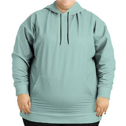 Lightened Fully-Muted Blue-Green Hoodie PLUS (BG-FM-LG) - Woman Front PLUS