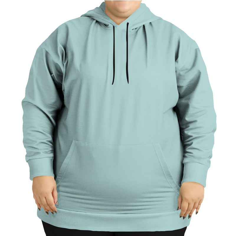 Lightened Fully-Muted Blue-Green Hoodie PLUS (CBG2-FM-LG) - Woman Front PLUS