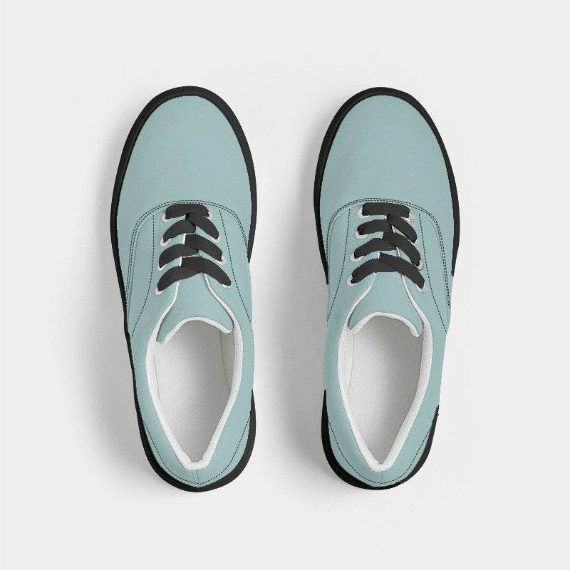 Lightened Fully-Muted Blue-Green Men's Canvas Sneakers (CBG2-FM-LG) - Top