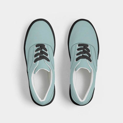 Lightened Fully-Muted Blue-Green Men's Canvas Sneakers (CBG2-FM-LG) - Top