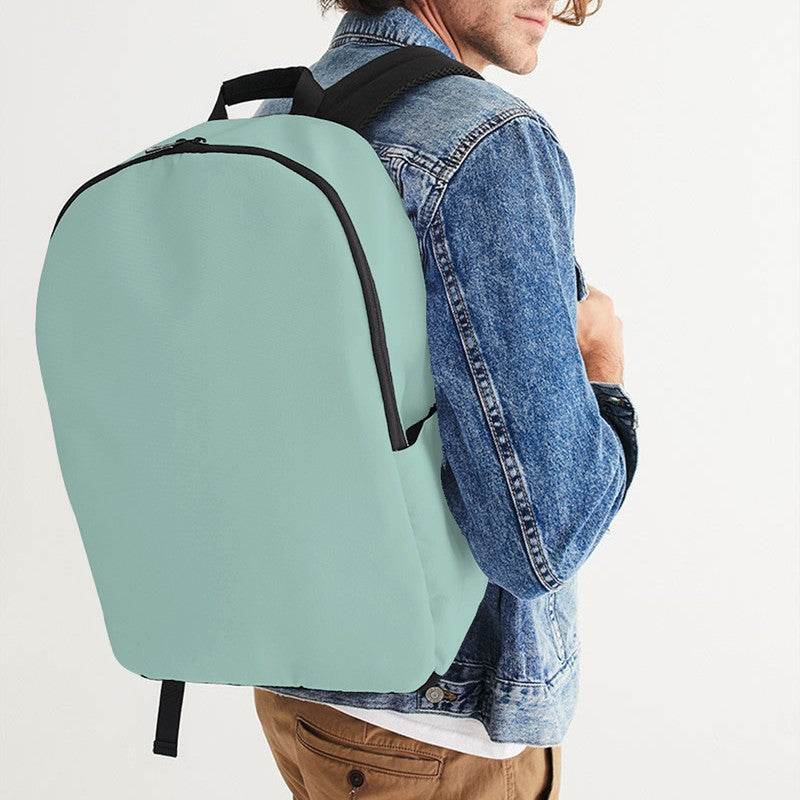 Lightened Fully-Muted Blue-Green Waterproof Backpack (BG-FM-LG) - Man CloseUp