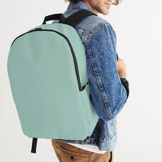 Lightened Fully-Muted Blue-Green Waterproof Backpack (BG-FM-LG) - Man CloseUp