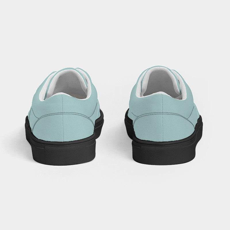 Lightened Fully-Muted Blue-Green Women's Canvas Sneakers (CBG2-FM-LG) - Back