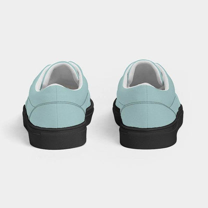 Lightened Fully-Muted Blue-Green Women's Canvas Sneakers (CBG2-FM-LG) - Back