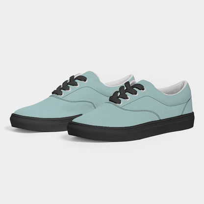 Lightened Fully-Muted Blue-Green Women's Canvas Sneakers (CBG2-FM-LG) - Side 3