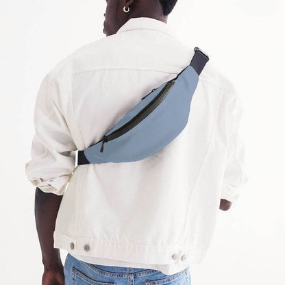 Lightened Fully-Muted Blue Belt Bag (IB2-FM-LG) - Man Back
