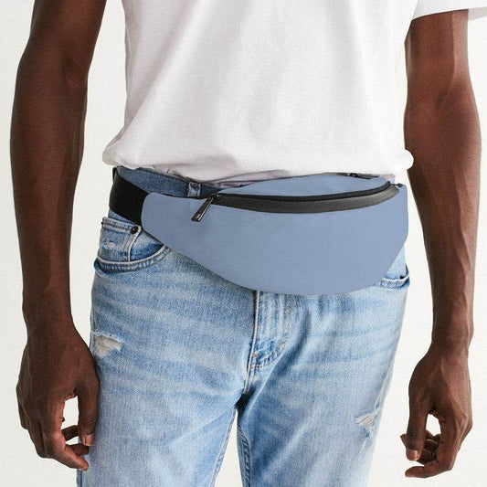 Lightened Fully-Muted Blue Belt Bag (IB2-FM-LG) - Man Front CloseUp