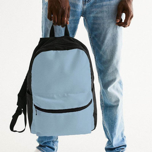 Lightened Fully-Muted Blue Canvas Backpack (B-FM-LG) - Man Holding