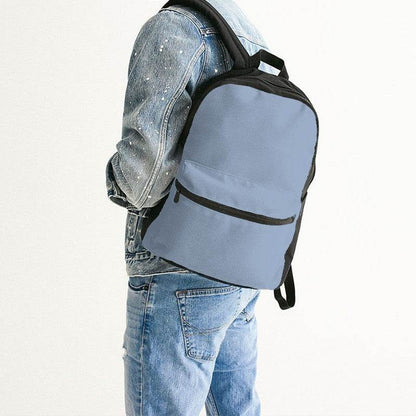 Lightened Fully-Muted Blue Canvas Backpack (IB2-FM-LG) - Man Back CloseUp
