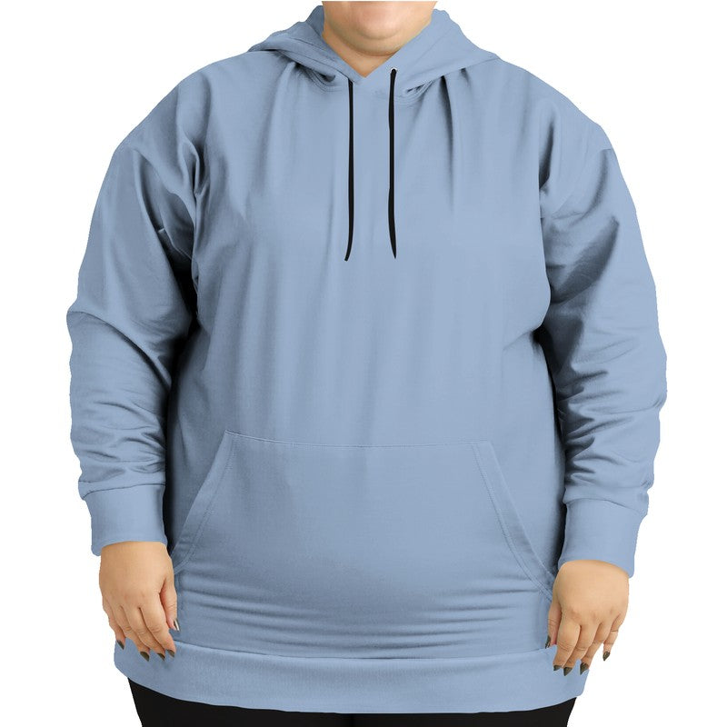 Lightened Fully-Muted Blue Hoodie PLUS (IB2-FM-LG) - Woman Front PLUS