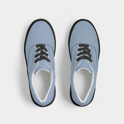 Lightened Fully-Muted Blue Men's Canvas Sneakers (IB2-FM-LG) - Top