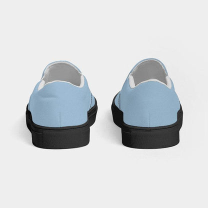 Lightened Fully-Muted Blue Men's Slip-On Canvas Sneakers (B-FM-LG) - Back