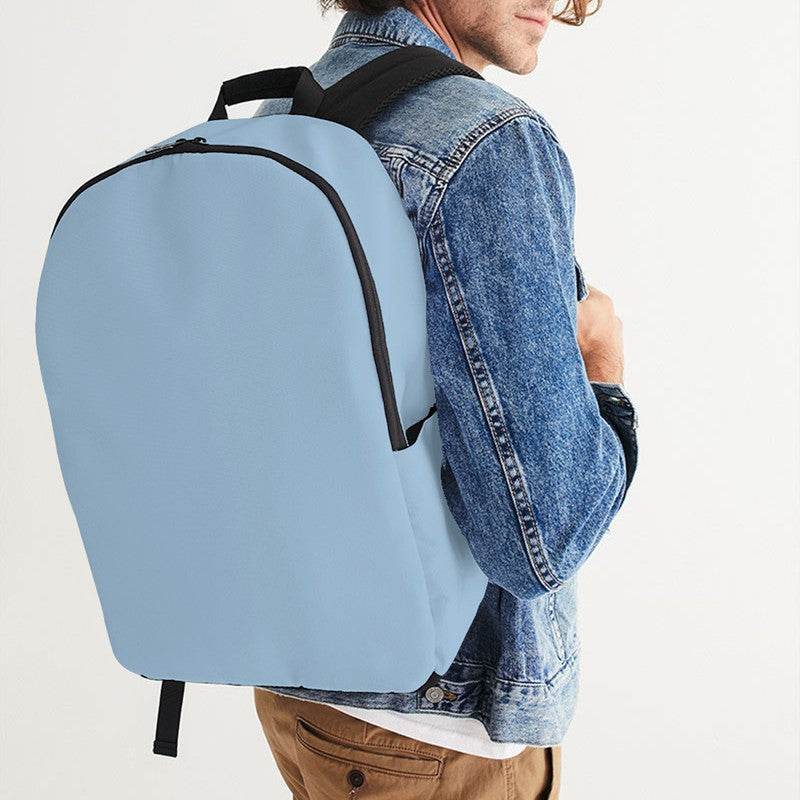 Lightened Fully-Muted Blue Waterproof Backpack (B-FM-LG) - Man CloseUp