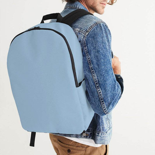 Lightened Fully-Muted Blue Waterproof Backpack (B-FM-LG) - Man CloseUp