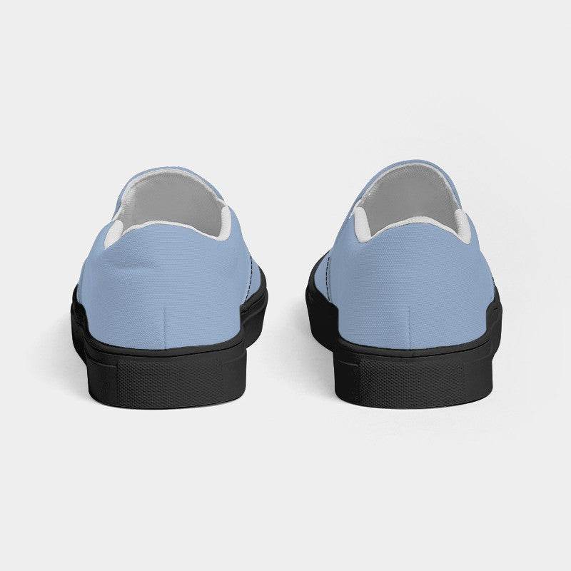 Lightened Fully-Muted Blue Women's Slip-On Canvas Sneakers (IB2-FM-LG) - Back