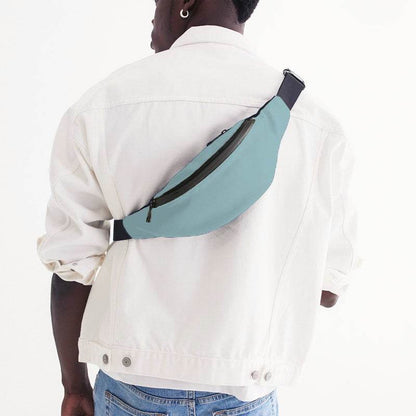 Lightened Fully-Muted Cyan Belt Bag (C-FM-LG) - Man Back