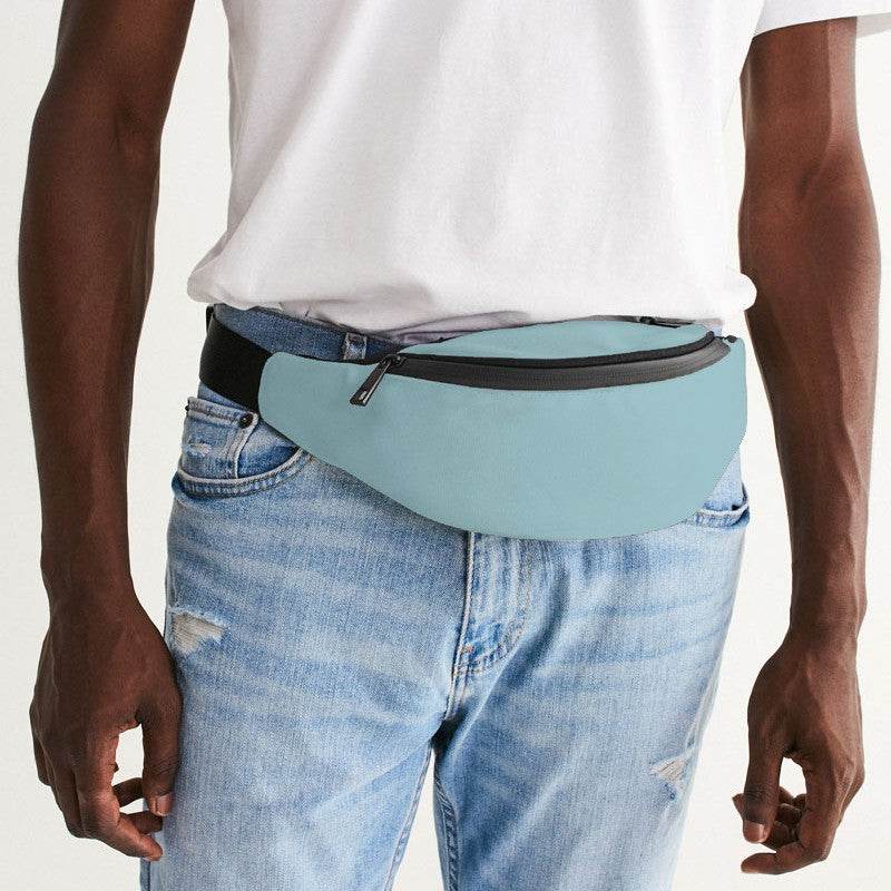 Lightened Fully-Muted Cyan Belt Bag (C-FM-LG) - Man Front CloseUp