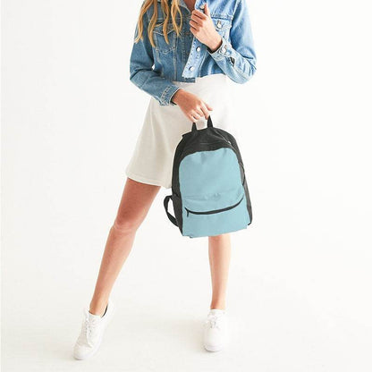 Lightened Fully-Muted Cyan Canvas Backpack (C-FM-LG) - Woman