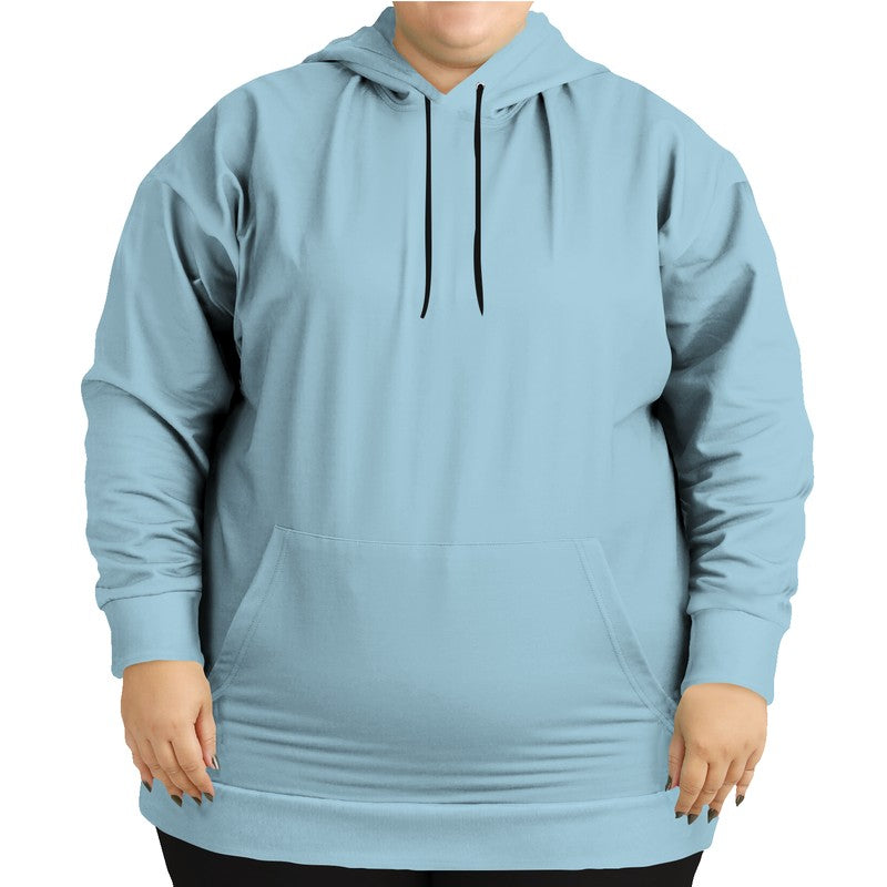 Lightened Fully-Muted Cyan Hoodie PLUS (BC2-FM-LG) - Woman Front PLUS