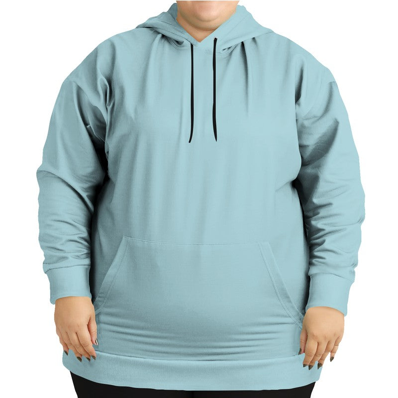 Lightened Fully-Muted Cyan Hoodie PLUS (C-FM-LG) - Woman Front PLUS