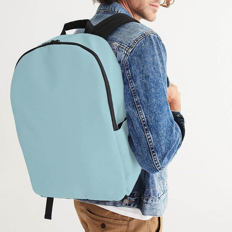 Lightened Fully-Muted Cyan Waterproof Backpack (C-FM-LG) - Man CloseUp