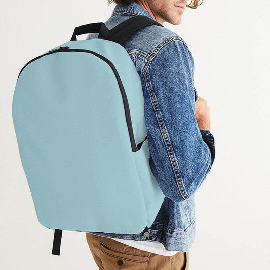 Lightened Fully-Muted Cyan Waterproof Backpack (C-FM-LG) - Man CloseUp