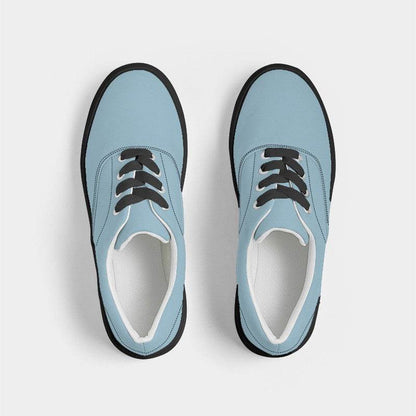 Lightened Fully-Muted Cyan Women's Canvas Sneakers (BC2-FM-LG) - Top