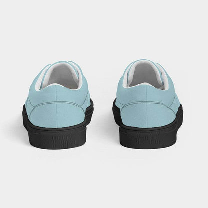 Lightened Fully-Muted Cyan Women's Canvas Sneakers (C-FM-LG) - Back