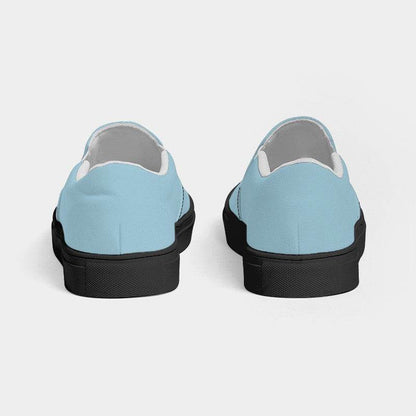 Lightened Fully-Muted Cyan Women's Slip-On Canvas Sneakers (BC2-FM-LG) - Back