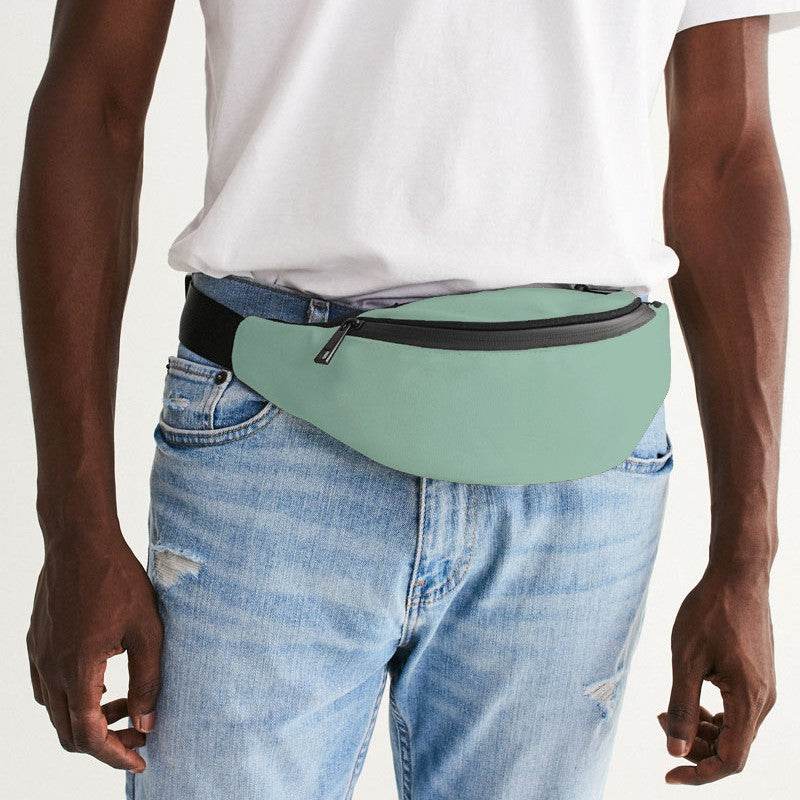 Lightened Fully-Muted Green Belt Bag (BGG2-FM-LG) - Man Front CloseUp